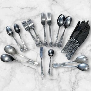 Vintage H.O. No. 700 Flatware forks, spoons, knives, serving ware +FREE GIFT